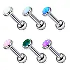 4pcs Opal Gem Ear Cartilage Tragus Helix Bar Earring Stud Barbell Body Piercing
