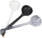 PRETYZOOM 3Pcs Ceramic Soup Spoons Long Handle Kitchen Utensils for Home Restaurant Lightweight Non Stick Design for Serving Soup and More