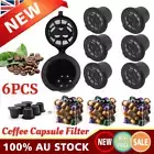 6Pcs For Nespresso Coffee Capsule Refillable Reusable Espresso Pods Filter AU