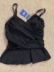 NWT Hilor Black Swimming Suit TOP ONLY - Size 12