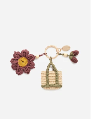 Vanessa Bruno Flower Bag Charm Key Chain NEW