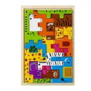 Wooden Blocks Puzzle Fun Animal Tangram Puzzle People Pattern Colorful
