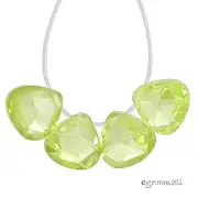 10 Cubic Zirconia Flat Pear Briolettes Beads 6x6mm Peridot Green #64086