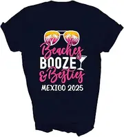 [Generic] Girls Trip Mexico 2025 Weekend Beaches Booze and Besties Vacation Unisex Shirt Gift Women Men