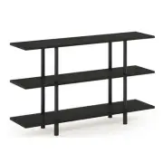 Furinno Turn-N-Tube Engineered Wood 3-Tier Wide Display Shelf in Espresso/Black