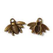 Bee Charms Antique Bronze Tone Bumblebee Honeybee Pendants Bulk Jewelry 50pcs