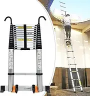Ladder Step Multifunctional Telescopic Ladder with Detachable Hook, Heavy Duty Climb Telescoping Ladder for Home Rv Roof Top Attic, Loads 150Kg