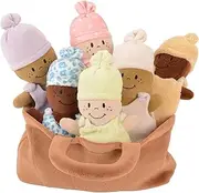 Basket of Babies Creative Minds Plush Dolls, Soft Baby Dolls Set, 6 Piece Set for All Ages