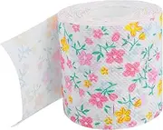 FOYTOKI 1 Roll Colorful Printed Toilet Paper Roll Napkin with Floral Design Soft Pulp Handkerchief Paper for Bathroom Dining Use Safe
