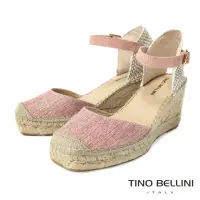 在飛比找momo購物網優惠-【TINO BELLINI 貝里尼】西班牙進口布面草編楔形涼