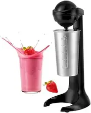 Retro Milkshake Maker,100W Milk Frother, 500ml Stainless Steel Cup, 2 Speed Settings, Protein Shake Mixer, Milk Shakes, Omelettes Mix, Coctails, Frappes Blends black