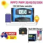30 40 50 100A AMP MPPT/ PWM Solar Panel Regulator Charge Controller 12V/24V LCD