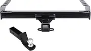 Armordillo Class 3 Trailer Hitch 2-Inch Receiver With Loaded Ball Mount|Compatible With 1975-2007 Chevy GMC C/K Series / 1973-1997 Ford F250 F350 / 1988-1997 F-Super Duty|8735947|Tow Hitch|Gloss Black