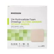 McKesson Lite Thin Foam Dressing 4 x 4" Square with Border 10 per Box