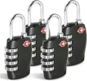 TSA Approved Luggage Combination Locks 4 Digit Combination Padlock with Alloy Bo