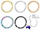365 Sleeper 1pc Steel 16G Gem Hinged Segment Nose Ring Earring Piercing
