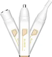 BLIBEE Ear and Nose Hair Trimmer for Women, Painless 3 in 1 Facial Hair Trimmer, Professional Rechargeable Eyebrow Trimmer with Powerful Motor(White)