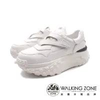 在飛比找Yahoo奇摩購物中心優惠-WALKING ZONE(女)異材質魔鬼氈增高厚底運動老爹鞋