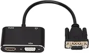 Annadue 2 in 1 Splitter VGA to VGA HDMI Adapter HDMI to VGA Adapter High Resolution Stable Computer Accessories for Computer, Desktop, Laptop, PC, Projector
