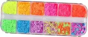 ELAYARD Nail Art Confetti Glitter Sequins for DIY Manicure Decor Shiny Nail Sequins for Nail Art and Crafts Versatile Use for Hair Eyes