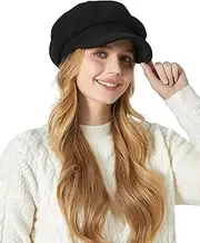 [KEOYA] Women's Woolen Beret Hat Classic Octagonal Cabbie Cap Retro Newsboy Cap