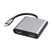 USB C Dual HDMI Adapter 4K, USB C to HDMI Dual Monitor Adapter 2 HDMI Hub Converter for Dell HP Surface Lenovo MacBook Type C Laptops