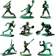 Glugahrif Baseball Players Launcher Figure, Classic Baseball Figures, Baseball Launcher Catcher 9X 3D Printing 2 Inch Statue, Table Ornament Fans