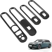 XEDLAMP Car Glossy Black Window Glass Lift Button Switch Cover Trim Door Armrest Panel, for MINI, Cooper Clubman 2022 Car Window Switch Decoration