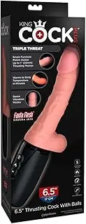 King Cock Plus Triple Threat Vibrating Thrusting and Warming Dildo