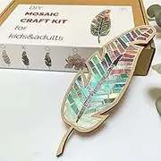 sjljzxd Mixed Colour Leaf Mosaic Kit, Creative DIY Colourful Home Decoration Mosaic Tiles for Crafts, Mosaic Kits for Adults Glass Mosaic Pieces Kit Mosaic Making Supplies Puzzle