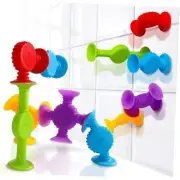 Suction Bath Toys - Connect, Build, Create - No Mold Bath Toy - 10 Textured