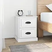 Bedside Cabinets 2 pcs High Gloss White 39x39x47.5 cm Engineered Wood Bedroom Storage