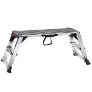 Folding Aluminum Work Platform Ladder 660lb Capacity Non-Slip Feet Ideal for