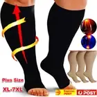 Plus Size Compression Socks Knee High Support Open Toe 30-40mmHg Unisex XL-7XL