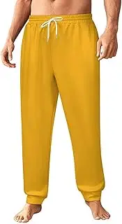 [Generic] Men's Sweatpants, Deep Mustard Yellow-147, Polyester Joggers, Sweatpants Jogging Pants for Workout Running
