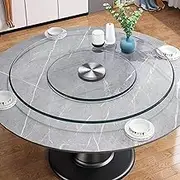 Round Tempered Glass Lazy Susan for Dining Table Top, 360° Rotating Serving Plate, Large Turntable for Kitchen/Restaurant, Aluminum Alloy Bearing(Size:85cm/34in)