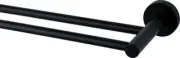 Brasshards CHIA DOUBLE TOWEL RAIL 750mm Strong Fixings, MATTE BLACK 13RDR01M