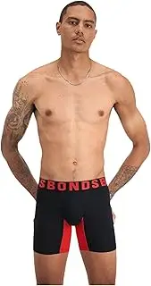 [Bonds] Mens Chafe Off Trunks Black/Red Underwear