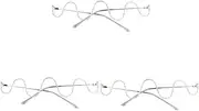 [WRITWAA] Glasses Frame Novelty Glasses Half Rim Sunglasses Retro Modern Party Sunglasses Spectacle Frame Trendy Glasses Wave Glasses Moon Sunglasses Diamond Decor Metal Rack Golden