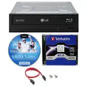 LG WH16NS46 16X Internal Blu-ray Burner Drive + CyberLink Software +25GB M-Disc