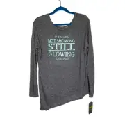NWT TekGear DryTek Gray Adoption Graphic Gray & Mint Green Blouse Size Large