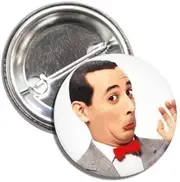 [Generic] Vintage Throwback 1980's Pee Wee Herman 1.25" Collectible Button, Metal, metal