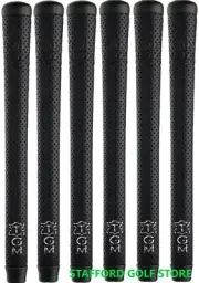The Grip Master Perforated Leather Golf Grips Standard Black .600" Set of 6
