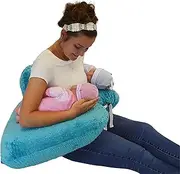 Multifunctional Maternity Breastfeeding Pillow Twins Nursing Support Pillow for Pregnant Women Newborn Feeding Bed Artifact (Lake Blue)
