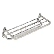 Double Towel Rack Foldable Stainless Steel Wall Mount Towel Shelf W/Movable.