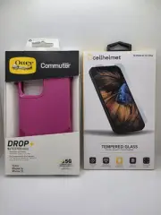Pink OtterBox Commuter MagSafe Case + Clear Screen Protector | iPhone 14/13