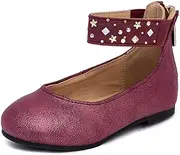 [Nine West] Girls Dress Shoes Ballerina Flat Ankle Strap Ballet Flat for Wedding Party School (Toddler-Little Kid-Big Kid)