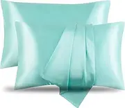 Satin Pillowcase, T Tersely 2 Pack 20"x 30" Silk Satin Pillowcases for Hair and Skin Queen Size Pillow Case with Envelope Closure (Sage)