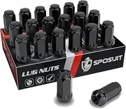Sposuit M14x1.5 Lug Nuts - Replacement for 2019-2024 Jeep Gladiator, 2011-2024 Grand Cherokee, 2018-2024 Jeep Wrangler - Closed End Black Lug Nut(20 Pcs)