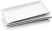 WishDeco Ceramic Serving Platters Set of 3, White Rectangular Plates, 36cm/14 inch Large Serving Trays, Porcelain Serving Dishes, Party Platters for Dessert, Buffet, Snack, Steak, Fruit